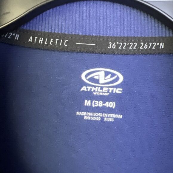 Athletic Works Men’s Track Jacket Blue Size Medium Zipper Pockets Lined - Picture 3 of 6